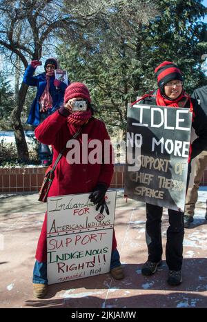 À Idle No More Rally, Santa Fe Nouveau-Mexique Banque D'Images