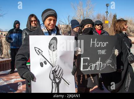 À Idle No More Rally, Santa Fe Nouveau-Mexique Banque D'Images