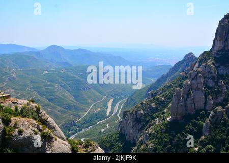 Une belle vue du monastère de Montserrat, en Catalogne, en Espagne Banque D'Images