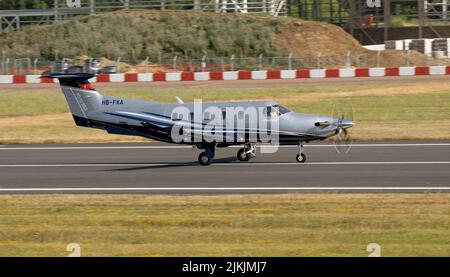 Civil Pilatus, Pilatus PC-12 au départ du Royal International Air tatouage Banque D'Images
