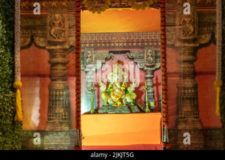 Une belle vue d'une statue de Lord Ganesh à Mumbai, Maharashtra, Inde Banque D'Images