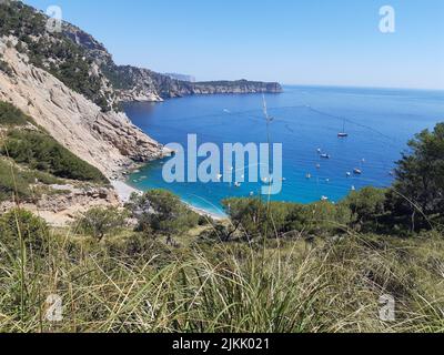 Vue sur Platja des Coll Baix, une plage en Espagne Banque D'Images