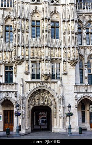 The Hotel de Ville, the Mayor House in Grand Place, Brussels, Belgium, Europe Stock Photo