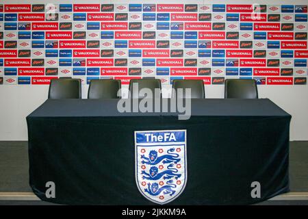 The interior design of the famous Wembley Stadium of national team of England in London Stock Photo