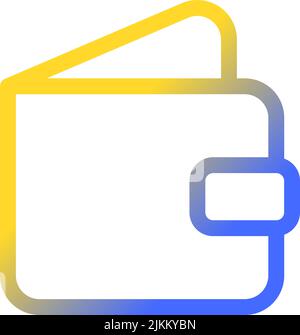 Icône de l'interface utilisateur linéaire Perfect gradient de pixel de portefeuille ouvert Illustration de Vecteur