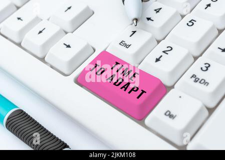 Inspiration montrant le temps de s'adapter. Approche commerciale moment pour s'adapter aux changements adopter l'innovation -48617 Banque D'Images