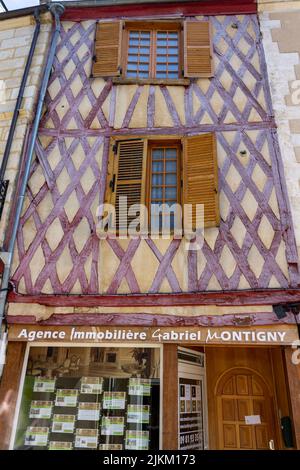 A vertical shot of beautiful antique buildings in Bourges, France, Europe Stock Photo