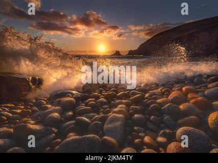 a shot of ocean on long exposure Stock Photo