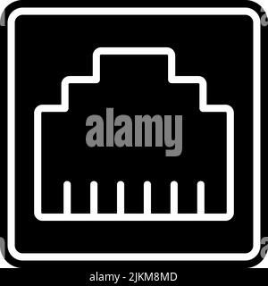 illustration vectorielle noire de l'icône de port. Illustration de Vecteur