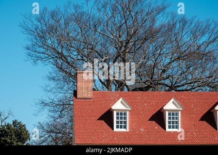 Détails architecturaux au Mount Vernon de George Washington Banque D'Images