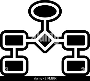 illustration vectorielle noire de l'icône d'organigramme. Illustration de Vecteur