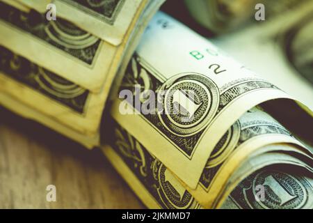 Billets en gros plan POUR un dollar AMÉRICAIN Banque D'Images