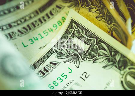 Billets en gros plan POUR un dollar AMÉRICAIN Banque D'Images