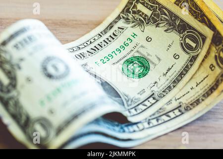 Billets en gros plan POUR un dollar AMÉRICAIN Banque D'Images