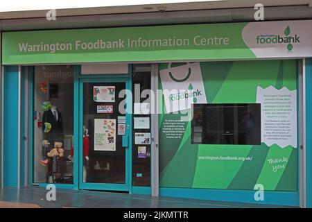 Warrington Foodbank information Center, Golden Square, Warrington, Cheshire, Angleterre, ROYAUME-UNI Banque D'Images