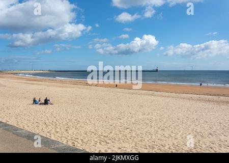 Vue sur la plage, Blyth South Beach, Blyth, Northumberland, Angleterre, Royaume-Uni Banque D'Images