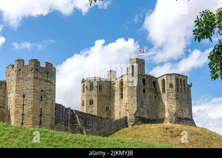 Keep of 12th Century Warkworth Castle, Warkworth, Northumberland, Angleterre, Royaume-Uni Banque D'Images