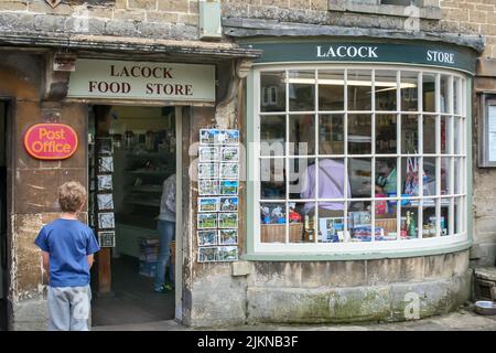 An old food store in Lacock Village, Wiltshire county, England Stock Photo