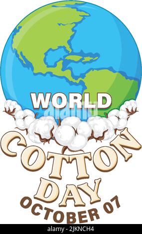 Illustration de la bannière 7 octobre de la Journée mondiale du coton Illustration de Vecteur