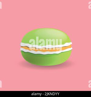 Macarons. Cookies ronds.dessert.illustration vectorielle de macarons sur fond rose. Illustration de Vecteur