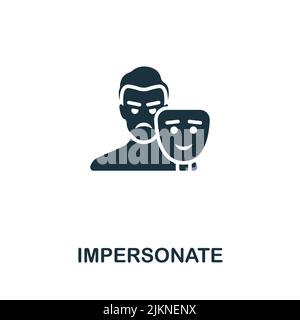 Icône emprunter l'identité. Icône monochrome de harcèlement en ligne simple pour les modèles, la conception Web et les infographies Illustration de Vecteur