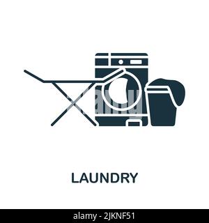 Icône de blanchisserie. Ligne simple monochrome icône Housekeeping pour les modèles, la conception Web et les infographies Illustration de Vecteur