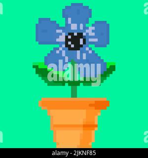 Fleurez dans un pot, pixel art et de créer votre propre jardin Illustration de Vecteur