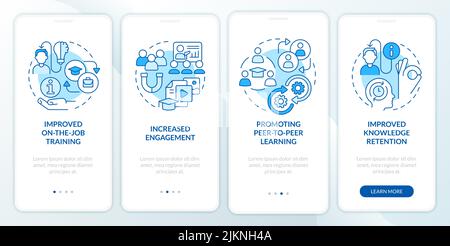 Avantages de Microlearning écran bleu de l'application mobile d'intégration Illustration de Vecteur