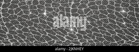 Vue de dessus de la surface liquide avec des ondulations caustiques. La texture de l'eau avec l'éblouissement solaire. Imitation transparente du mouvement du liquide sous éclairage Illustration de Vecteur