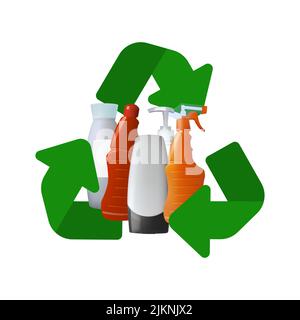 Les symboles de recyclage plastique définissent l'illustration vectorielle. Illustration de Vecteur