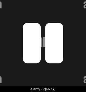 Bouton de pause en mode sombre icône de l'interface utilisateur du glyphe Illustration de Vecteur