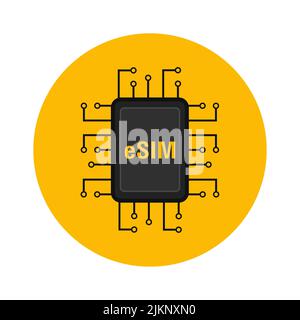 Icône de concept de carte à puce Gade. Carte sim intégrée technologie mobile cellulaire concept intelligent. Vecteur Illustration de Vecteur