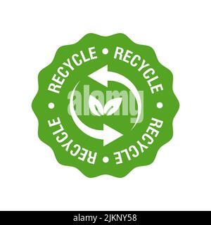 Icône de recyclage. Étiquette d'environnement de recyclage sur fond blanc. Vecteur Illustration de Vecteur