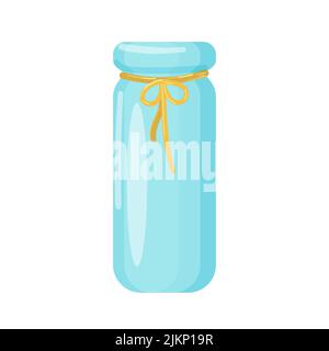 Vase en céramique avec décorations en corde. Illustration isolée sur fond blanc. Style de dessin animé. Vecteur. Illustration de Vecteur