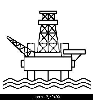 Production de pétrole offshore, engin de forage sur l'eau. Concept d'illustration de dessin vectoriel Illustration de Vecteur