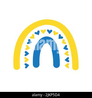 Dessin de l'oedle à la main vecteur Ukraine drapeau arc-en-ciel isolé sur fond blanc Illustration de Vecteur