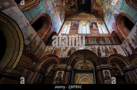 Murale dans l'église de la Vierge le Bienheureux du monastère de Gelati, Géorgie Banque D'Images