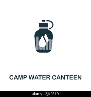 Icône de la cantine d'eau du camp. Monochrome ligne simple Outdoor Recreation icône pour modèles, web design et infographies Illustration de Vecteur