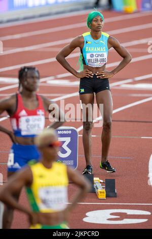 Shaunae Miller-Uibo (BAH) se prépare au début de la finale de 400 mètres pendant la séance de l'après-midi le jour 8 des Championnats du monde d'athlétisme Ore Banque D'Images