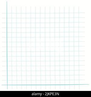 Papier quadrillé. Graphique mathématique. Système de coordonnées cartésien avec axe x, axe y. Arrière-plan au carré avec lignes de couleur. Motif géométrique pour l'école Illustration de Vecteur