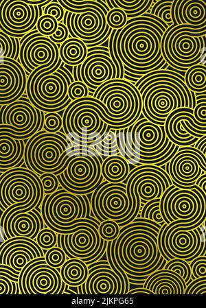 abstrait ornement vecteur de lignes circulaires sur fond doré Illustration de Vecteur