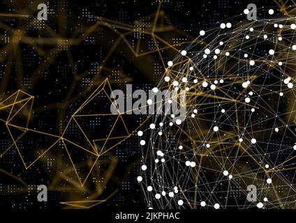 A 3D rendering of abstract neural network icons -global network concept Banque D'Images