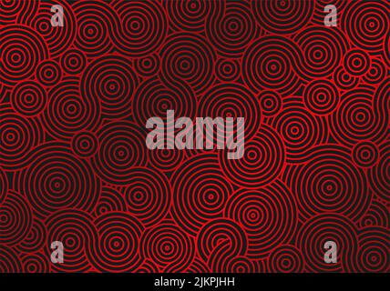 abstrait ornement vecteur de lignes circulaires sur fond rouge Illustration de Vecteur