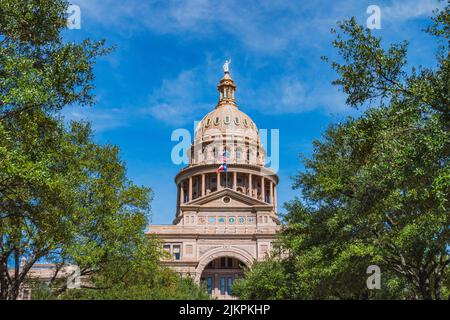 A scenic view of the Texas State Capitol building in Texas, Austin Stock Photo