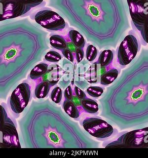Fleurs de bougainvilliers géométriques en kaléidoscope rose vif concept abstrait et beau mélange de motifs Banque D'Images