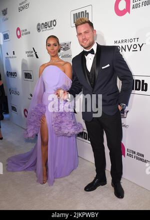 Photo du dossier datée du 24/02/19, de Leona Lewis et Dennis Jauch participant à la Elton John AIDS Foundation Viewing Party tenue à West Hollywood Park, Los Angeles, Californie, États-Unis. Leona Lewis et son mari Dennis Jauch célèbrent la naissance de leur premier enfant, une fille nommée Carmel Allegra. L'ancien gagnant de X Factor, âgé de 37 ans, a partagé la nouvelle avec près de 740 000 000 abonnés Instagram. Date de publication : mercredi 3 août 2022. Banque D'Images