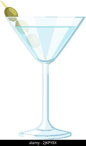 illustration vectorielle de dessin animé martini cocktail Illustration de Vecteur