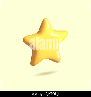 Étoile de couleur jaune doré brillant. Concept de réussite et de feedback du client. Réalisations pour les jeux. Note élevée du client concernant l'employé de websi Illustration de Vecteur