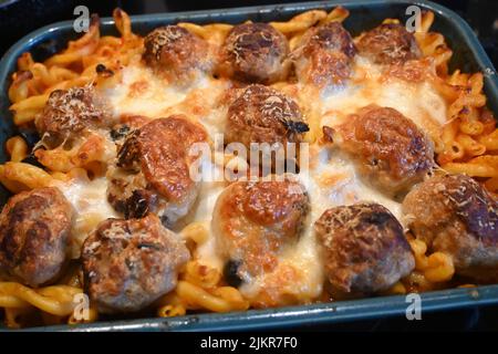 gâteau cheesey au meatball Banque D'Images