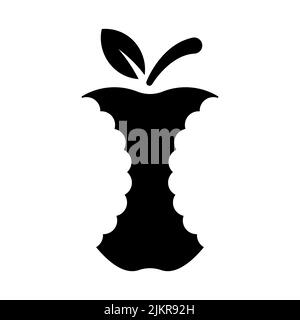 Mordiquer l'icône du vecteur de pomme sur fond blanc Illustration de Vecteur